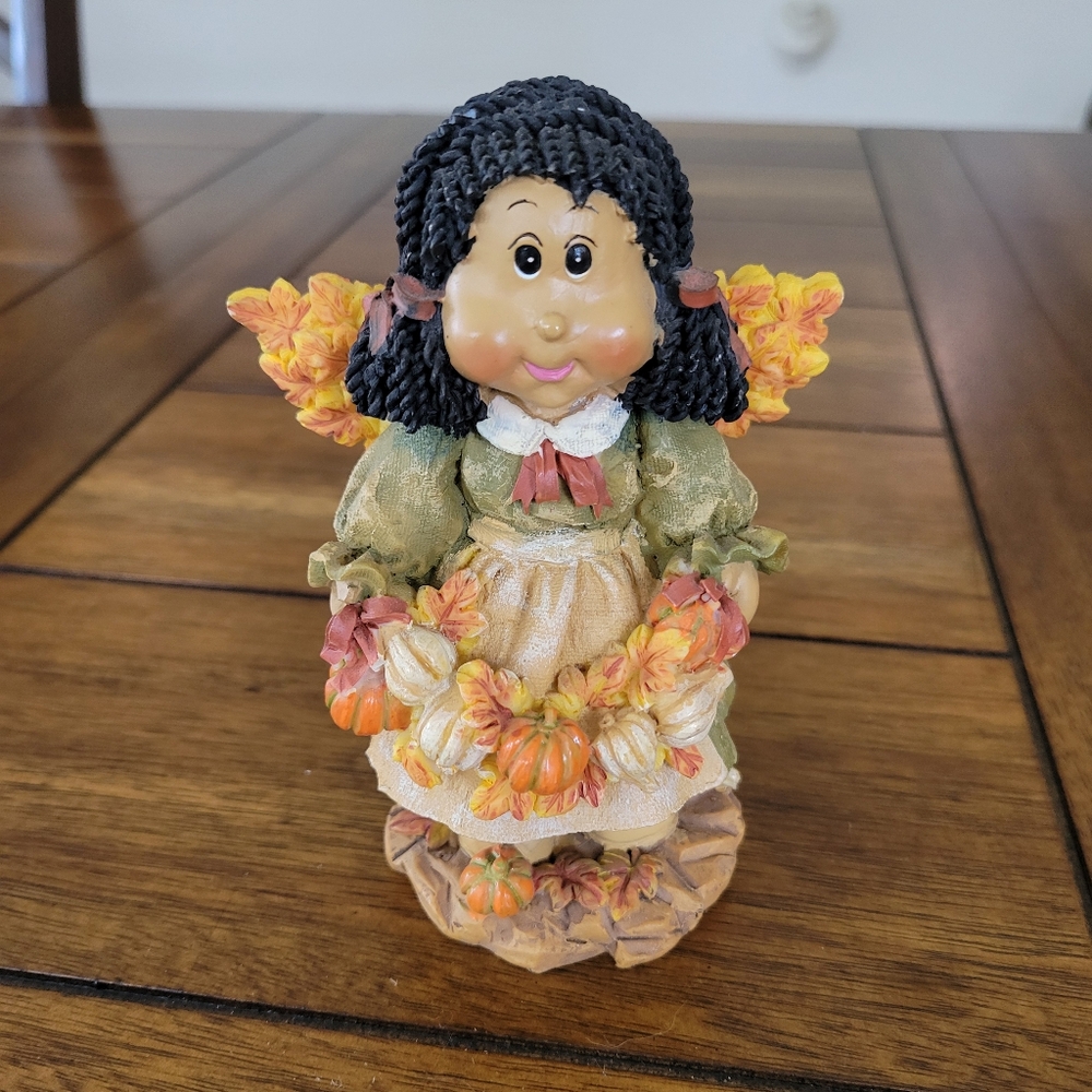 Cornerstone Creations Thanksgiving Girl Figurine